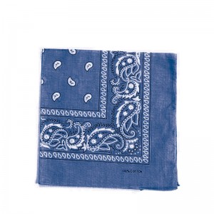 Carré foulard bandana coton bleu jean 55 x 55