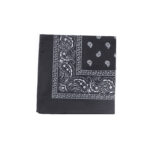 Carré foulard bandana coton noir 55 x 55