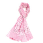 Écharpe rose coton bandana 70 x 180