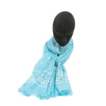 Écharpe turquoise coton bandana 70 x 180