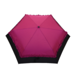Parapluie pliant femme automatique froufrou fuchsia et noir
