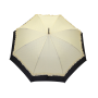 Parapluie droit femme automatique froufrou écru et noir