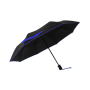 Parapluie pliant femme automatique noir petite bordure bleu