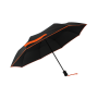Parapluie pliant femme automatique noir petite bordure orange