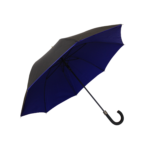 Parapluie droit mixte automatique noir et bleu