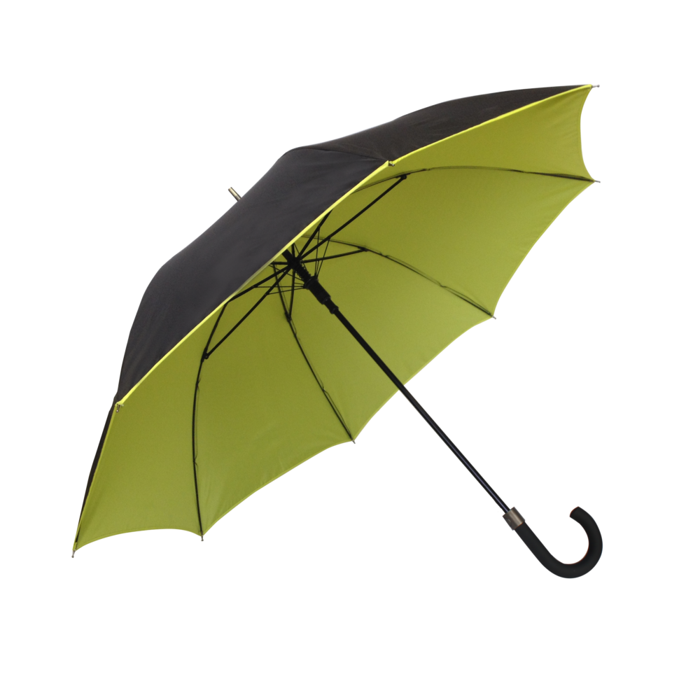Parapluie droit mixte automatique noir et jaune