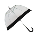 Parapluie cloche femme transparent bordure noir