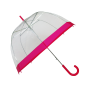 Parapluie cloche femme transparent bordure fuchsia