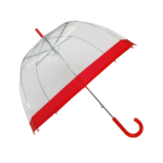 Parapluie cloche femme transparent bordure rouge