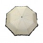 Parapluie pliant femme automatique froufrou écru
