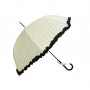 Parapluie droit femme automatique froufrou écru