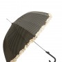 Parapluie droit femme automatique froufrou noir