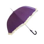 Parapluie droit femme automatique froufrou violet