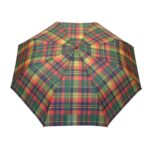 Parapluie pliant écossais fond rouge femme automatique