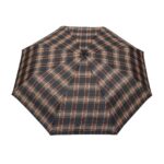 Parapluie pliant écossais fond marron femme automatique