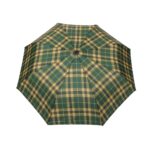 Parapluie pliant écossais fond vert femme automatique