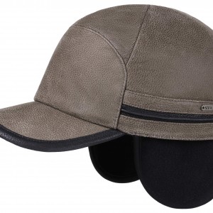 Casquette Byers Stetson cuir olive + protège-oreilles rabattables en polaire