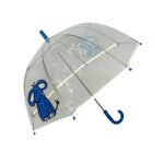 Parapluie droit enfant transparent éléphant bordure fluorescente