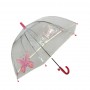 Parapluie droit enfant transparent papillon bordure fluorescente
