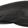 Casquette plate Kent Cowhide EF Stetson cuir noir + protège-oreilles rabattables en polaire