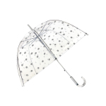 Parapluie cloche pois argentés femme automatique transparent