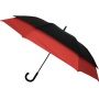 Parapluie droit mixte automatique double extension noir et rouge