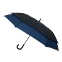 Parapluie droit mixte automatique double extension noir et bleu