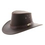 Chapeau Australien en cuir Jacaru Wallaroo Oil marron