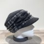 Casquette cubaine noir et gris élastiquée doublure polaire