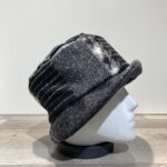 Chapeau cloche Patch noir-gris doublure polaire