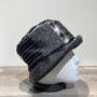 Chapeau cloche Patch noir-gris doublure polaire