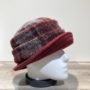 Chapeau cloche bordeaux-gris doublure polaire