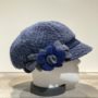 Casquette gavroche marine chiné élastiquée doublure polaire