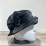 Chapeau cloche velours gris doublure polaire
