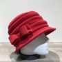 Chapeau cloche polaire rouge doublé