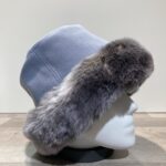Toque bleu fausse fourrure doublée fantaisie