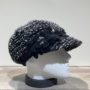 Casquette gavroche noir-gris-écru élastiquée doublure polaire