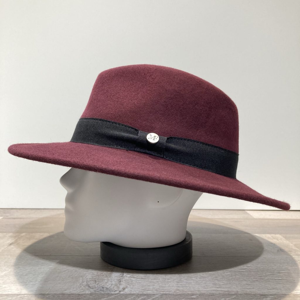 Chapeau Porkpie Laine Bordeaux et Marron - Alfonso d'este Reference