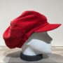 Casquette gavroche gros volume velours rouge élastiquée doublure polaire