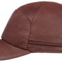 Casquette Byers Stetson cuir bordeaux + protège-oreilles rabattables en polaire