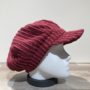 Casquette gavroche velours rouge élastiquée doublure polaire