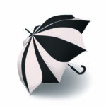 Parapluie droit mixte automatique Sunflower Pierre Cardin noir et blanc