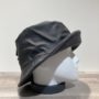 Chapeau bob de pluie noir doublure polaire gris chiné