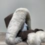Capuche écharpe polaire et fourrure marron foncé