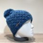Bonnet tricot uni bleu doublé avec pompon Herman