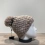 Bonnet tricot uni mastic doublé avec pompon Herman