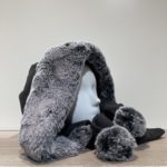 Capuche écharpe polaire et fourrure anthracite