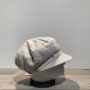Casquette gavroche rayée beige élastiquée doublée