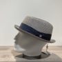 Chapeau porkpie gris paille papier malléable