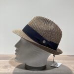 Chapeau trilby marine paille papier malléable